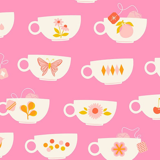 Ruby Star Society - Melody Miller Camellia - Tea Cups in Flamingo