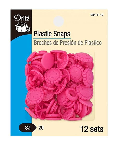 Dritz Plastic Snaps - Hot Pink Sunflower