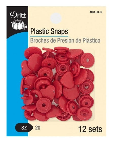 Dritz Plastic Snaps - Red Hearts