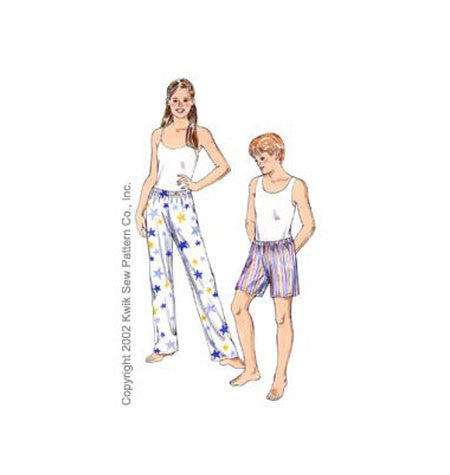 Kwik Sew Youth sleep pants and shorts pattern