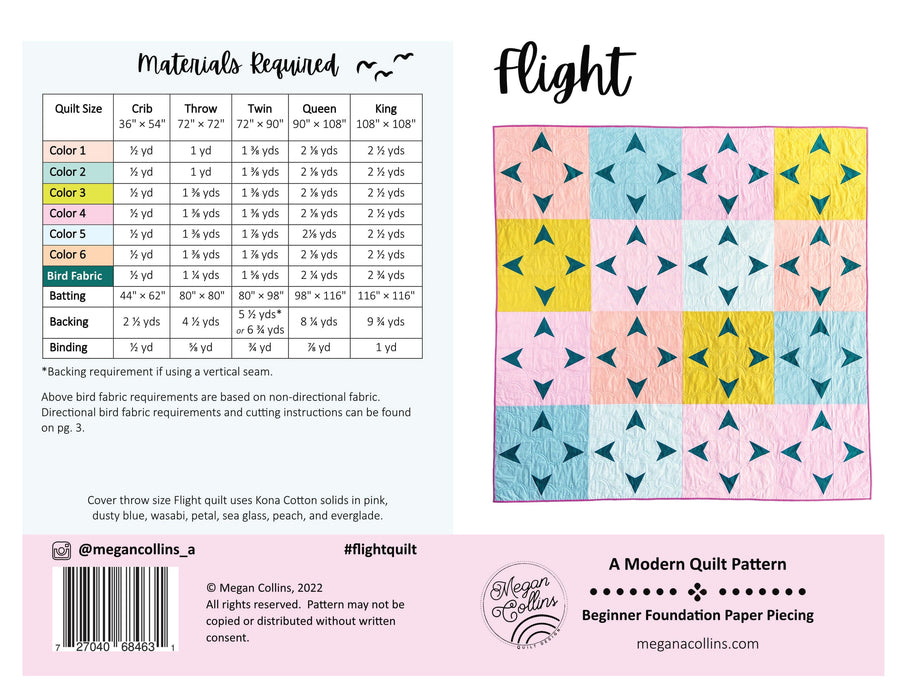 Megan Collins Quilt Design Pattern - Flight