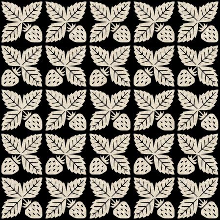 Cotton + Steel - Along The Fields - Strawberry Black Canvas Fabric
