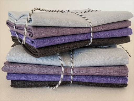 Designer Bundle - Linen Texture FQ Bundle 4 x FQ - Purple Haze