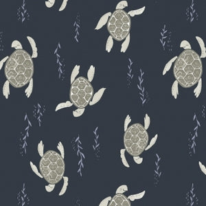 Rae Ritchie Into the Reef - Swimming Turtles in Navy
