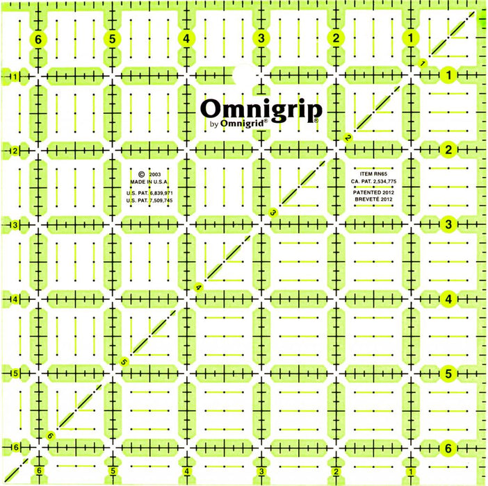 Omnigrip 6 1/2 " Square Ruler