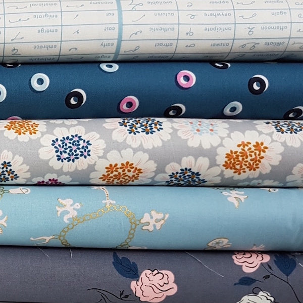 Designer Bundle - Steno Pool by Kim Kight 5 x Fat Quarters