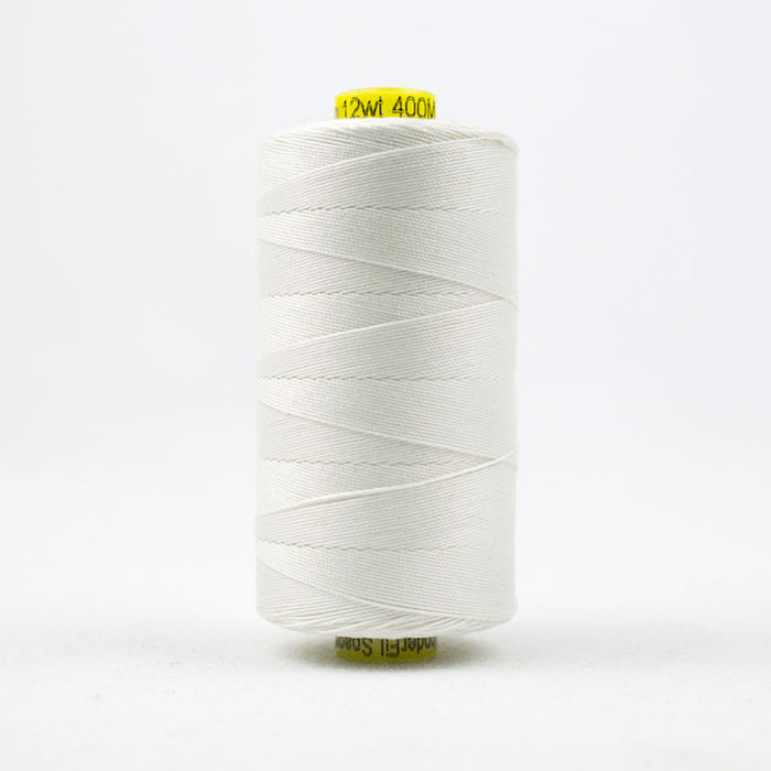Wonderfil Spagetti - 12 wt 100% Cotton Thread - 400m - White SP100