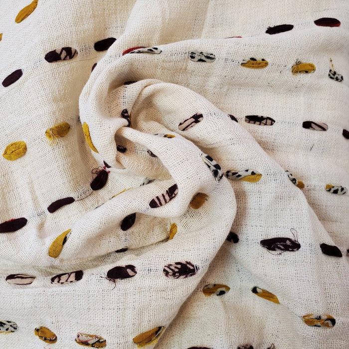 Motif Mati Handwoven Cotton - Recycled Vintage Sari Ribbon - Shakti