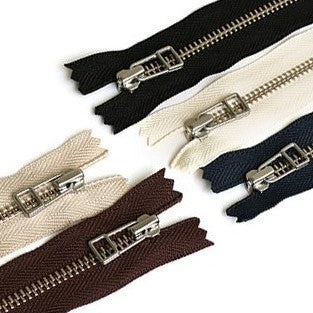 Metal Zippers - Two sizes and Five colours