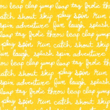 Robert Kaufman Cozy Cotton Flannel - Text in Yellow
