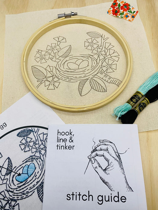 Hook Line & Tinker Embroidery Kit - Nest Egg