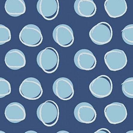 Clothworks Blue Goose - Dots on Navy