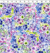Clothworks Painted Patchwork - Berry Floral in Periwinkle